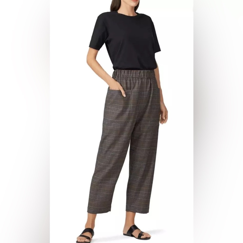 Sea NY plaid elastic waist pant